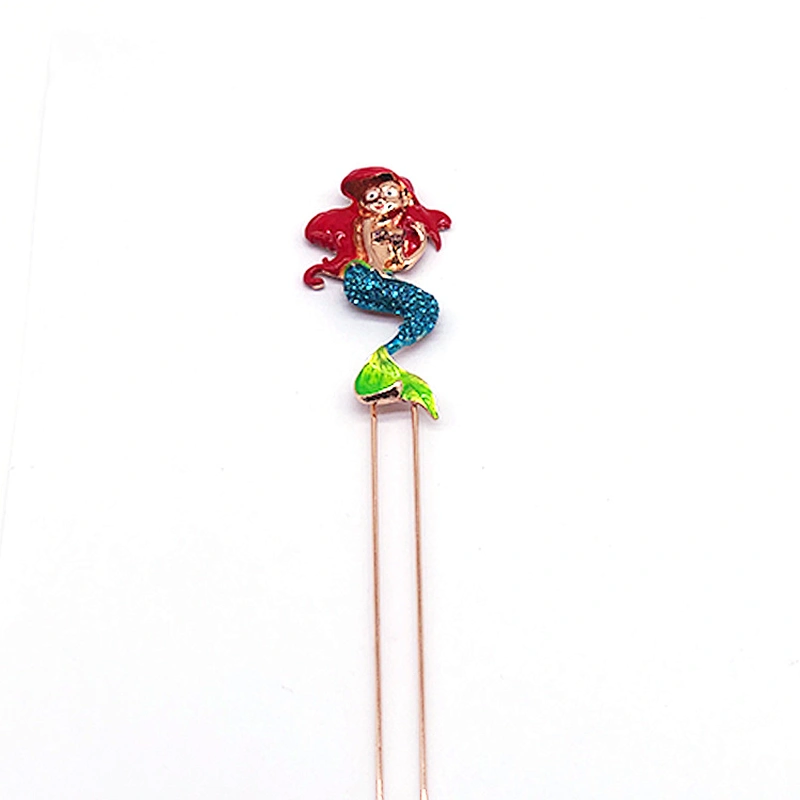 New shelves Enamel rhinestone crystal mermaid Cake topper for cupcake decoration