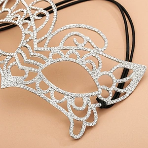 Women's Chunky Crystal Rhinestone Royal Venetian Masquerade Eye Mask