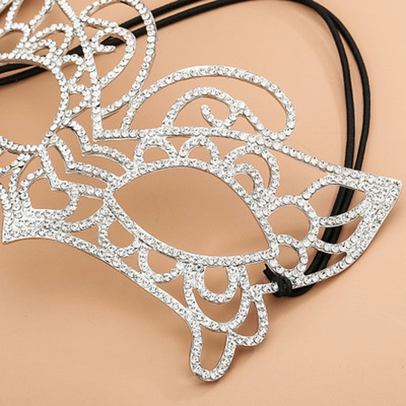Women's Chunky Crystal Rhinestone Royal Venetian Masquerade Eye Mask