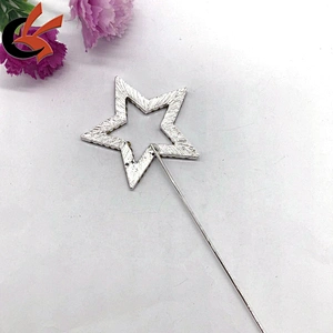 double row diamate bling bling star shape silver crystal rhinestone cake topper