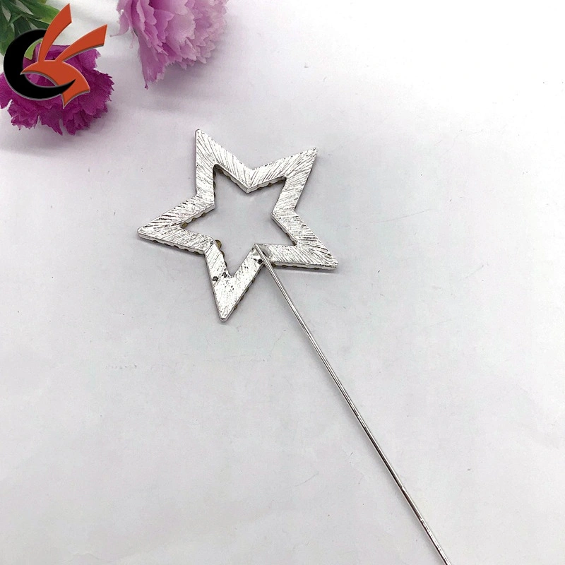 double row diamate bling bling star shape silver crystal rhinestone cake topper