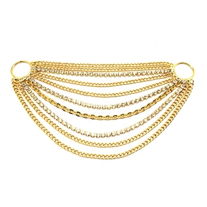 Custom Fashion Man-made Diamond Swimwear Europe Female Bikinis Ornament Hanging Cycle Chain Rhinestone Connector