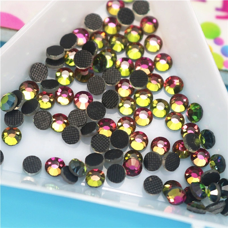 China factory hot glue base flat back #212 vitrail medium ss20 crystal hot fix rhinestone for bikinis decoration