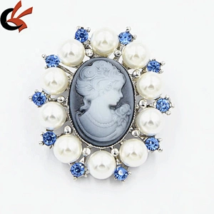Factory direct sales trade wholesale jewelry fashion retro style duplicate crystal emboss brooch