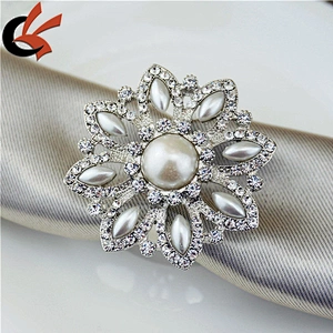 Vintage Pearl Flower Rhinestone Wedding Tablescape Supplies Napkin Ring