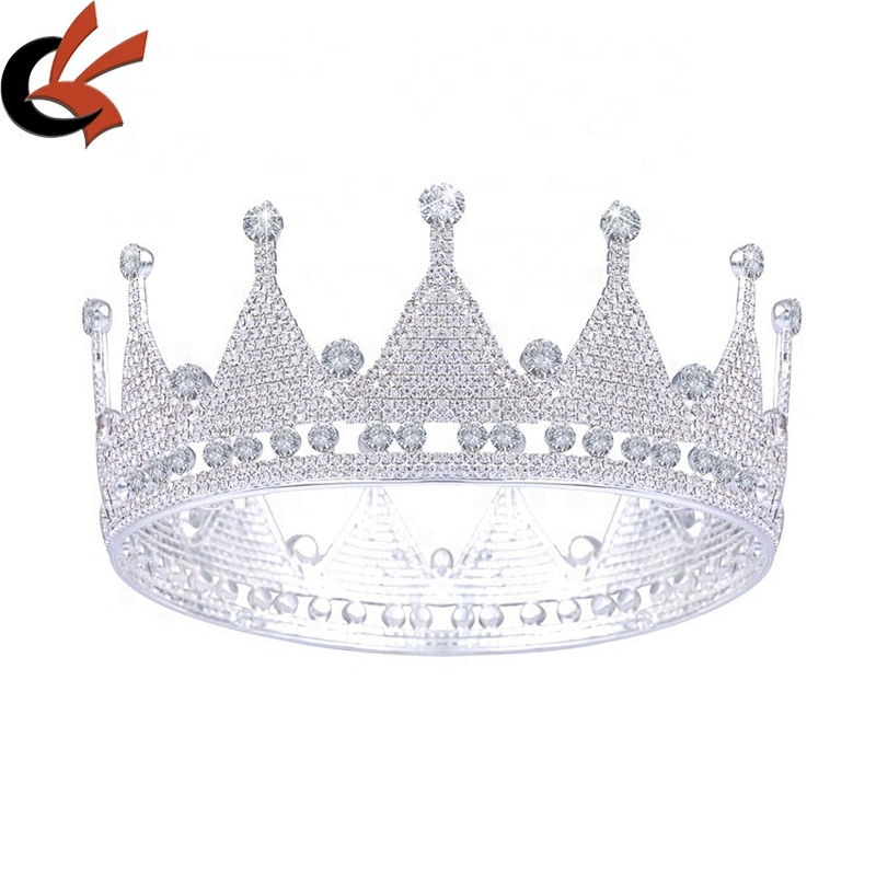 Silver Plating Crystal Miss Princess Pageant Crown Charms Necklaces Headbands Tiara For Girl Women