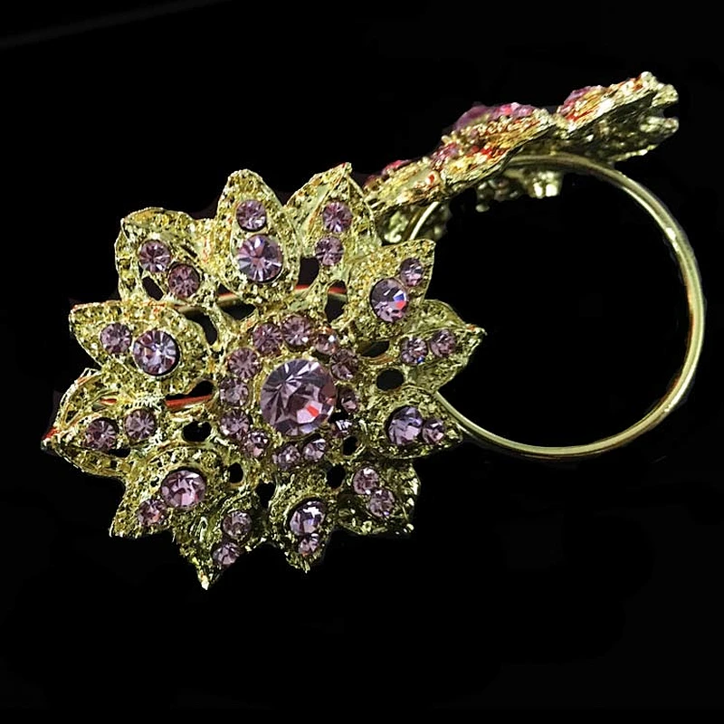 Wedding Diamante Rhinestone napkin ring serviette ring  in gold for table decoration