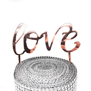 Personalised Wedding Marriage LOVE Cake Topper Any Name Gold Silver Rose Gold Acrylic Cake Topper
