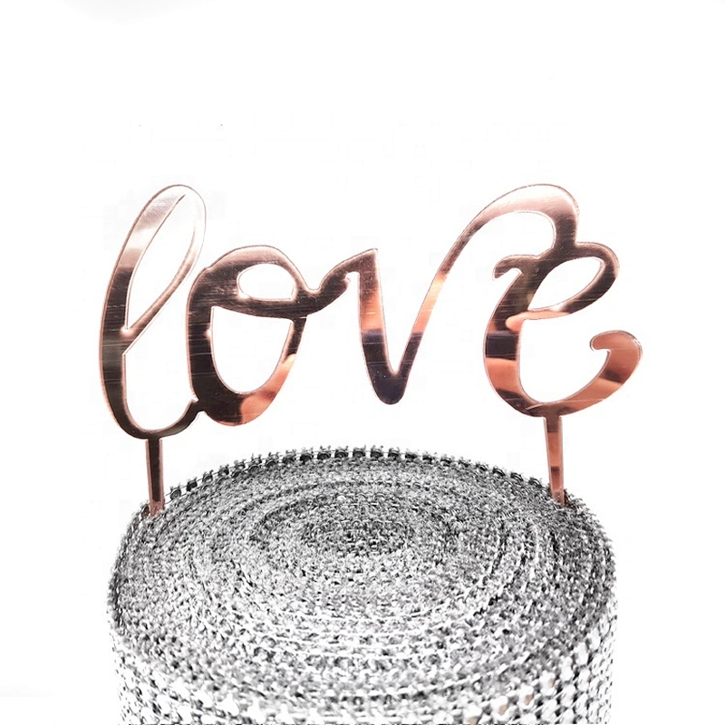 Personalised Wedding Marriage LOVE Cake Topper Any Name Gold Silver Rose Gold Acrylic Cake Topper