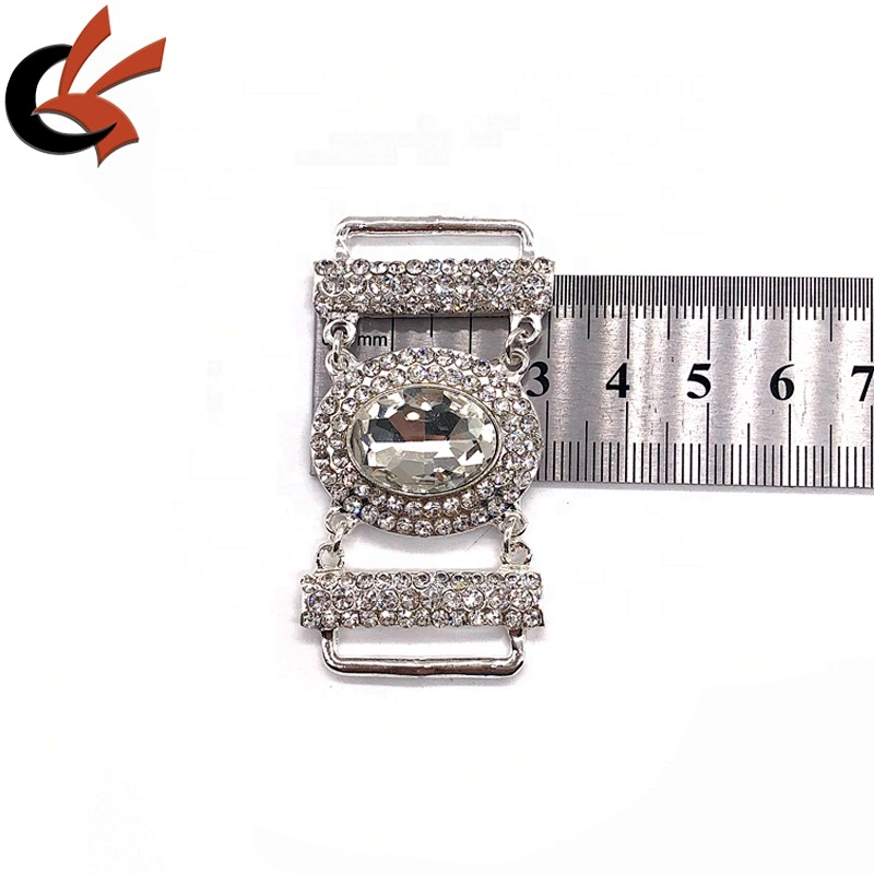 Shinning clear gems large crystal decorate swimwear bikini side connector buckles