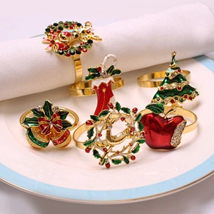Individual Banquet Christmas napkin ring for serviette de table decoration