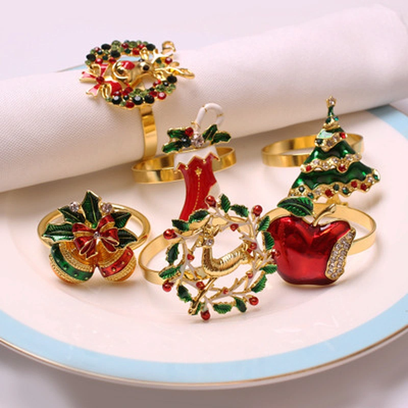 Individual Banquet Christmas napkin ring for serviette de table decoration