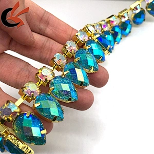 Carnival dress decoration sparkle rhinestone cup chain trimming