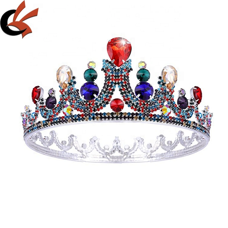 Vintage Baroque Queen Princess Diana Ranee Colours Crystal jewelry Diadem Crown For Bridal Hair Accessories