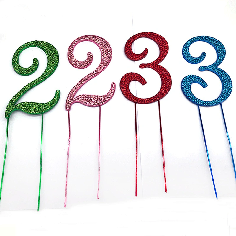 Newest colors Pink Green blue red Cake topper for birthday cake decoration