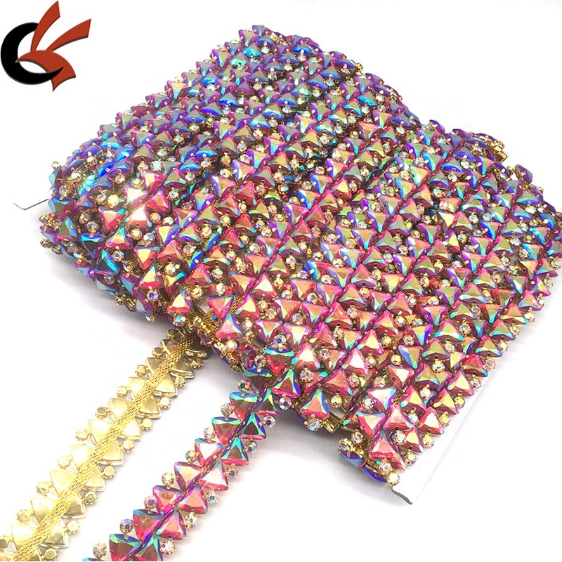 2021 New Arrival AB Crystal Beads Bridal Rhinestone Trim For Decorative Wholesale Fancy Dress