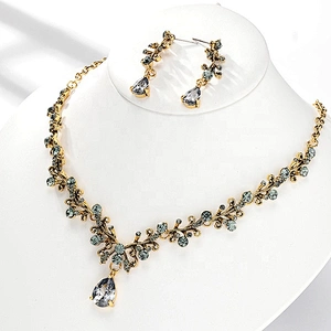 Bling Crystal Wedding Jewelry Sets for Bride necklace,earings