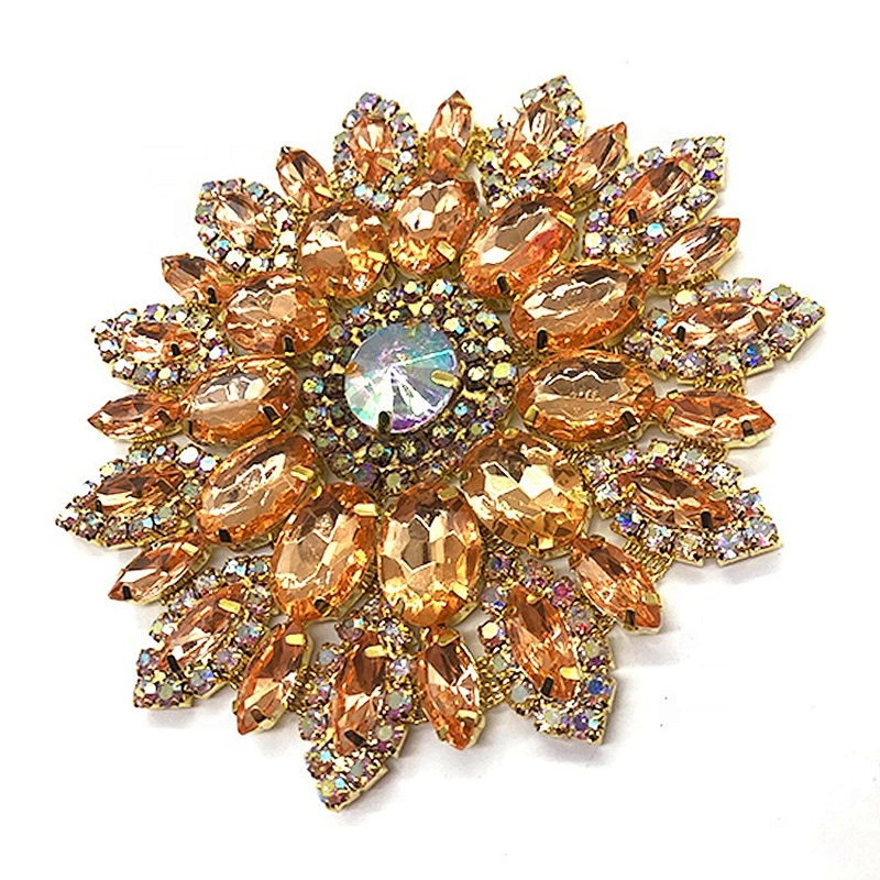 latest designs topaz sapphire red green purple color large brooch