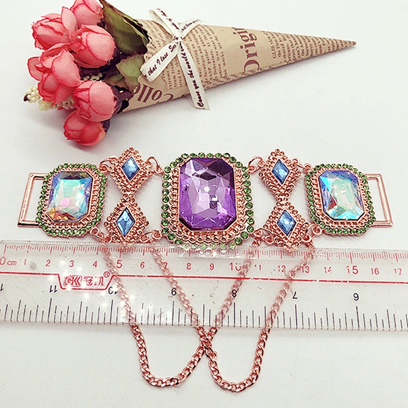 2020 high style rose gold metal colorful jewelry bikini connectors for contest swimsuit