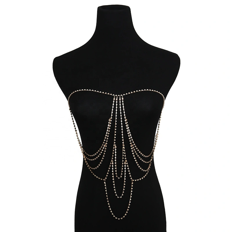 Hot Selling Rhinestone Jewelry Diamond Swimwear Accessories Rhinestone Claw Chain Body Bikini Clothing Chain