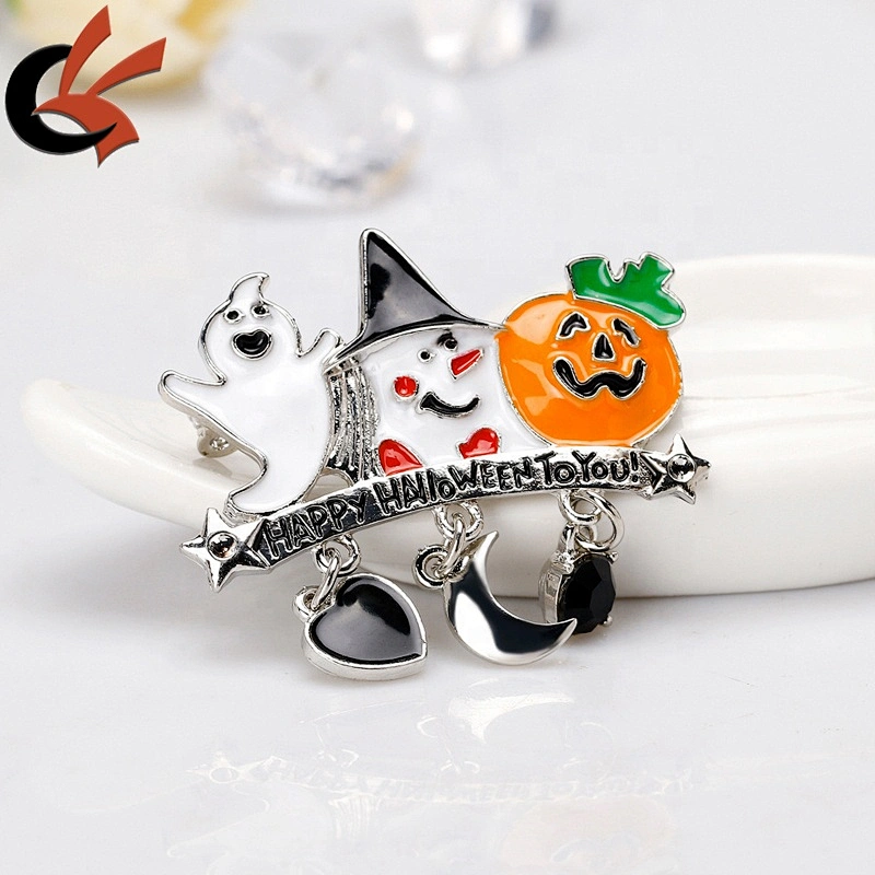 Top sale halloween ghost soul pumpkin enamel brooch pins