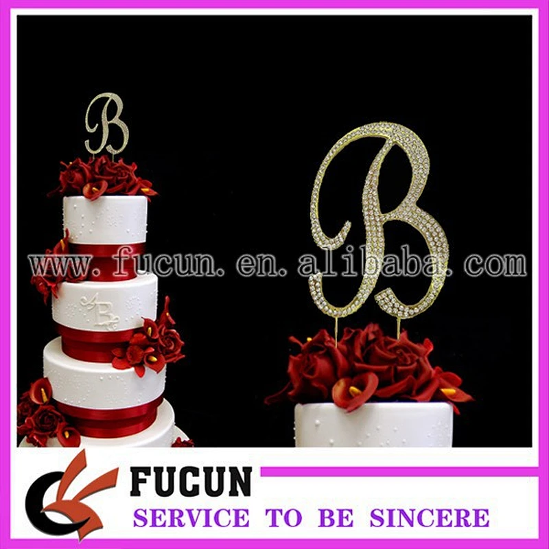 Monogram GOLD Cake Topper in any letter A B C D E F G H I J K L M N O P Q R S T U V W X Y Z