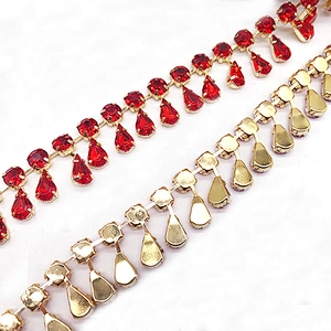 Custom High quality luxurious decorative rhinestone trimming  for women Apparel