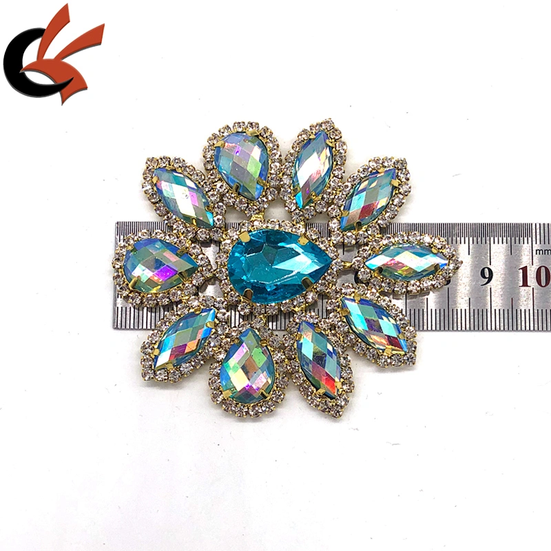 Colors AB Crystal Rhinestone Diamante Patch Sew On Applique Motif Carnival Accessory
