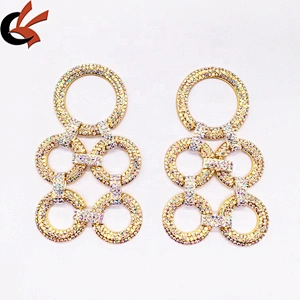 New Customize Design 2020 Alloy Metal Diamond Rhinestone Gold AB Glass Circle Crystal Bikini Connector