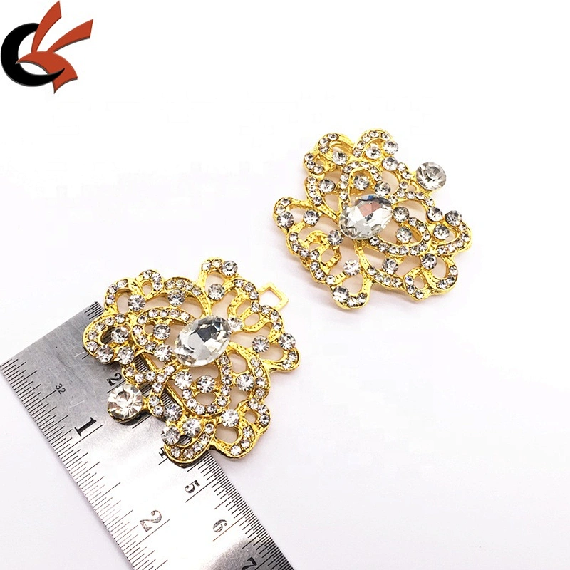 Vintage gold rhinestone jewelry crystal closure clasps buckle for wedding invitation card