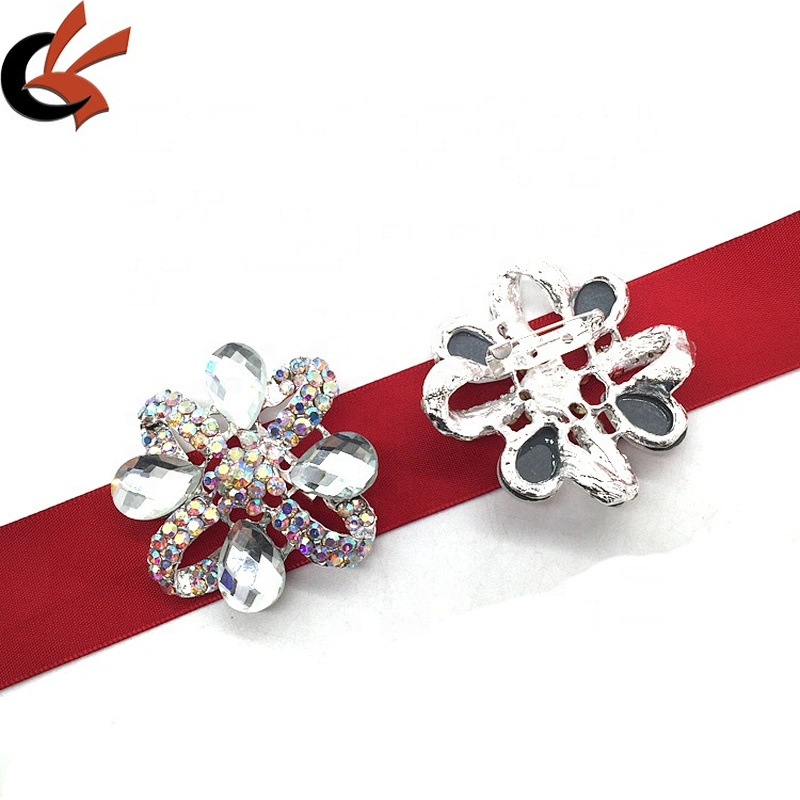 Crystal ornament women apparel dress decoration rhinestone brooch pin for wholesale