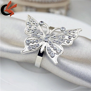 Diamante Wedding butterfly Rhinestone Bling Napkin Ring