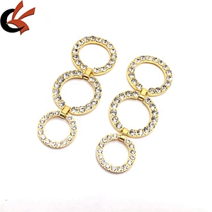 Guangzhou Custom in bulk gold metal rhinestone swimwear connector women shoes bikini buckle