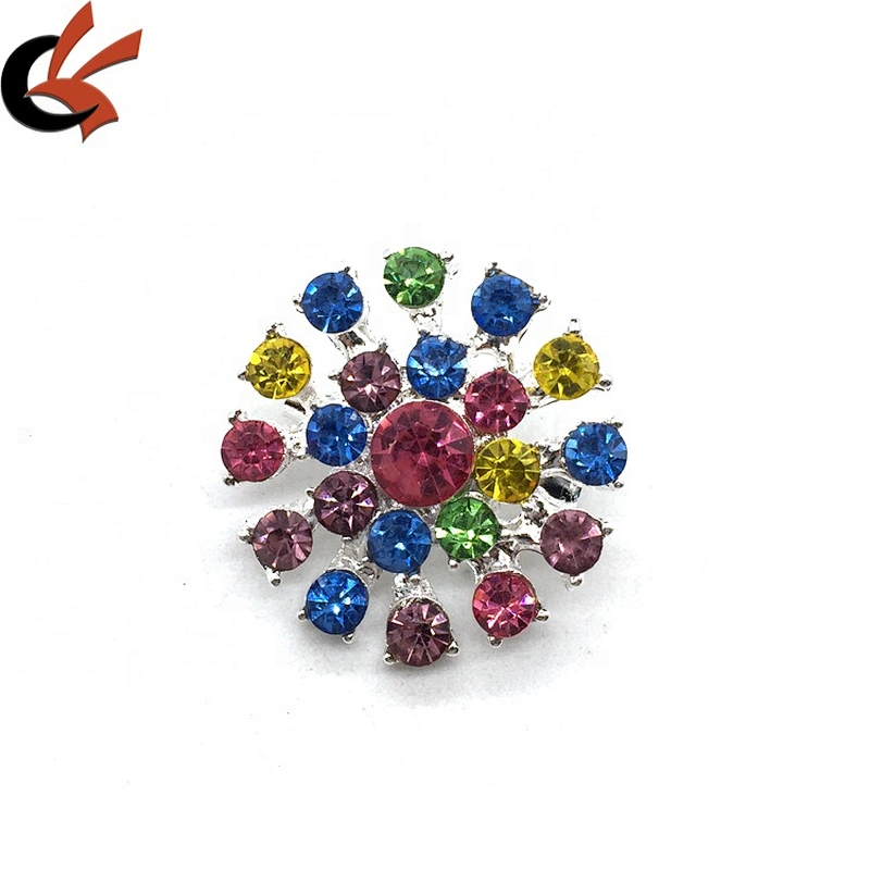 Rhinestone Designer Charms Factory Wholesale Fashion Cheap Assorted Colours Button Pin Brooch