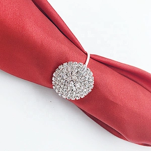 Sparkle wedding dinner Crystal  Rhinestones diamond metal napkin holder ring