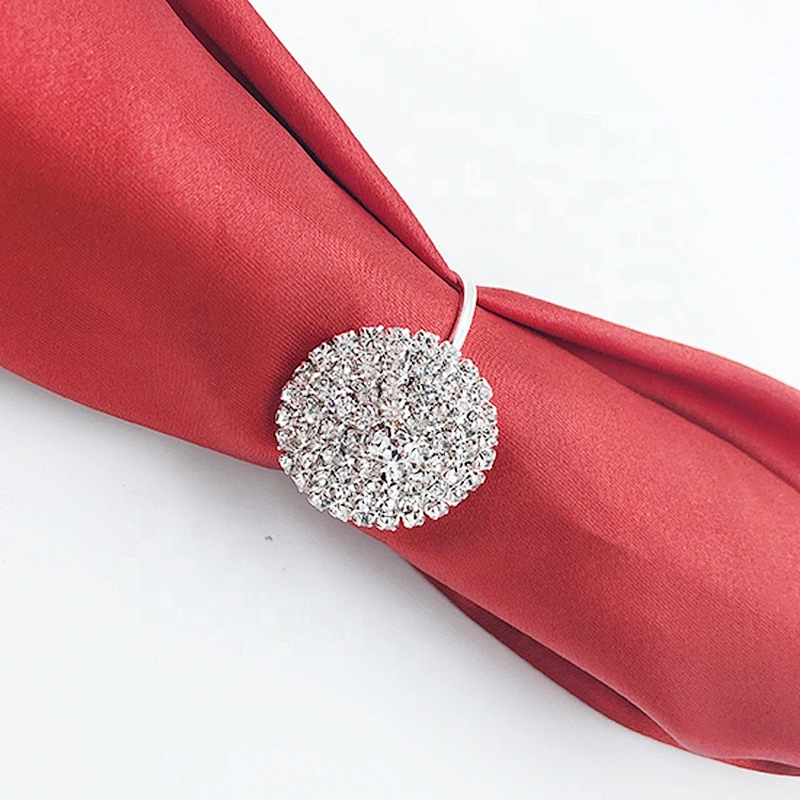 Sparkle wedding dinner Crystal  Rhinestones diamond metal napkin holder ring