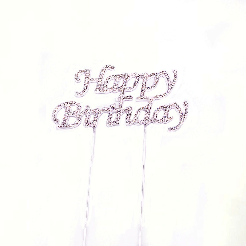 Bling Cake Topper Happy Birthday crystal Topper Birthday Party Cake Decoration