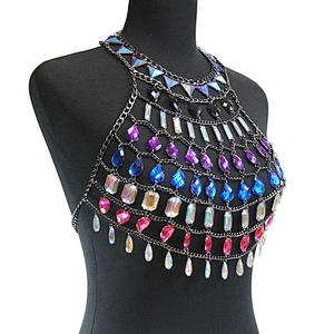 Wholesale Night Club Luxury Rhinestone Sexy Body chain Bikini Bra chain