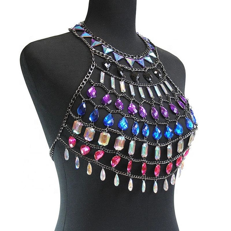 Wholesale Night Club Luxury Rhinestone Sexy Body chain Bikini Bra chain