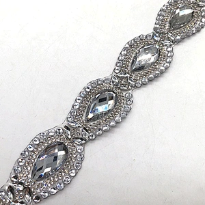 Fashion Sewing Trim Hot Fix Resin Rhinestone Ribbon crystal chain for Dresses Shoes decoration