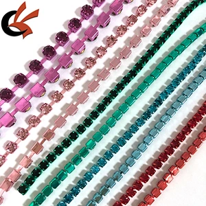 2020 New product color metal claws with color crystal rhinestone cup chain