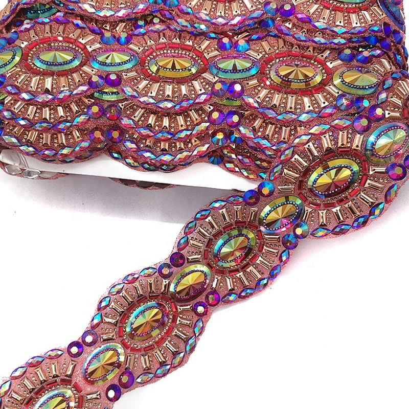 Wholesale Carnival Dress Decorative Hot Fix Resin Rhinestone Trimming Motif