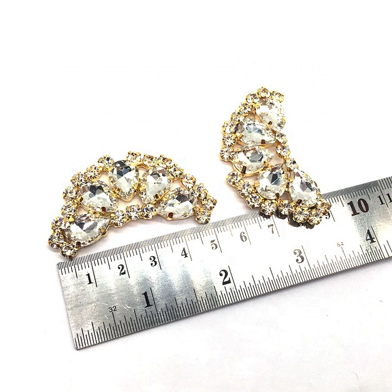 Handmade Flat Back Metal Glass Beads Jewelry Buckle For Garment Accessories