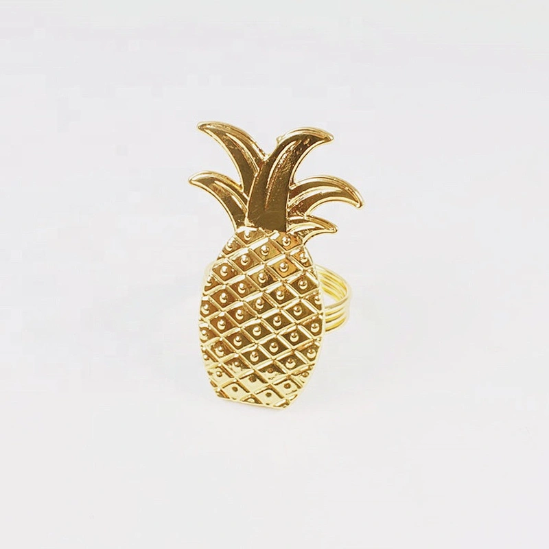 Wholesale Custom Wedding Metal Pineapple Napkin Buckle Fruit Napkin Ring For Hotel Table