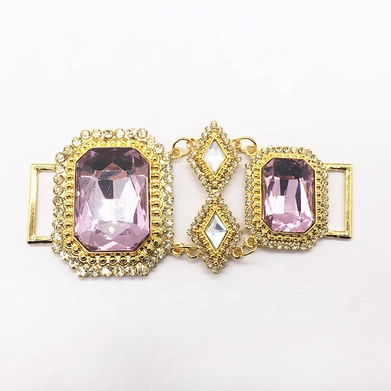 Best selling fashion factory jewelry alloy steel crystal purple bikini connector Guangzhou Support