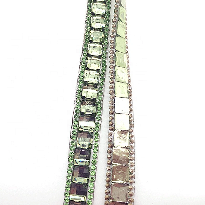 Mesh Banding Glass Trim Iron On Hot Fix Trimming For Wedding Bridal Decoration