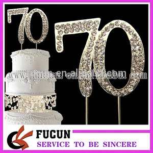 Wholesale High Quality Birthday Party Rhinestone Number Cake Topper