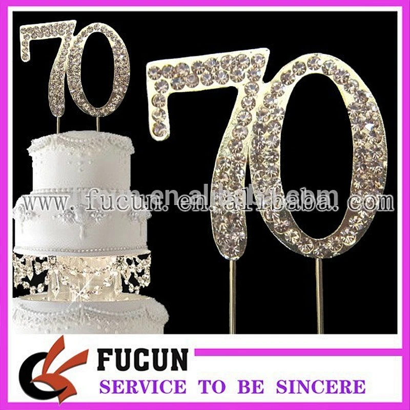 Wholesale High Quality Birthday Party Rhinestone Number Cake Topper