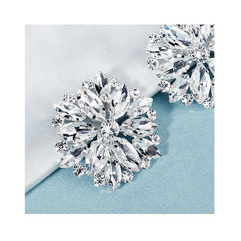 Making rhinestone crystal silver shoe buckle shoe heel clips for women high heel shoes decoration