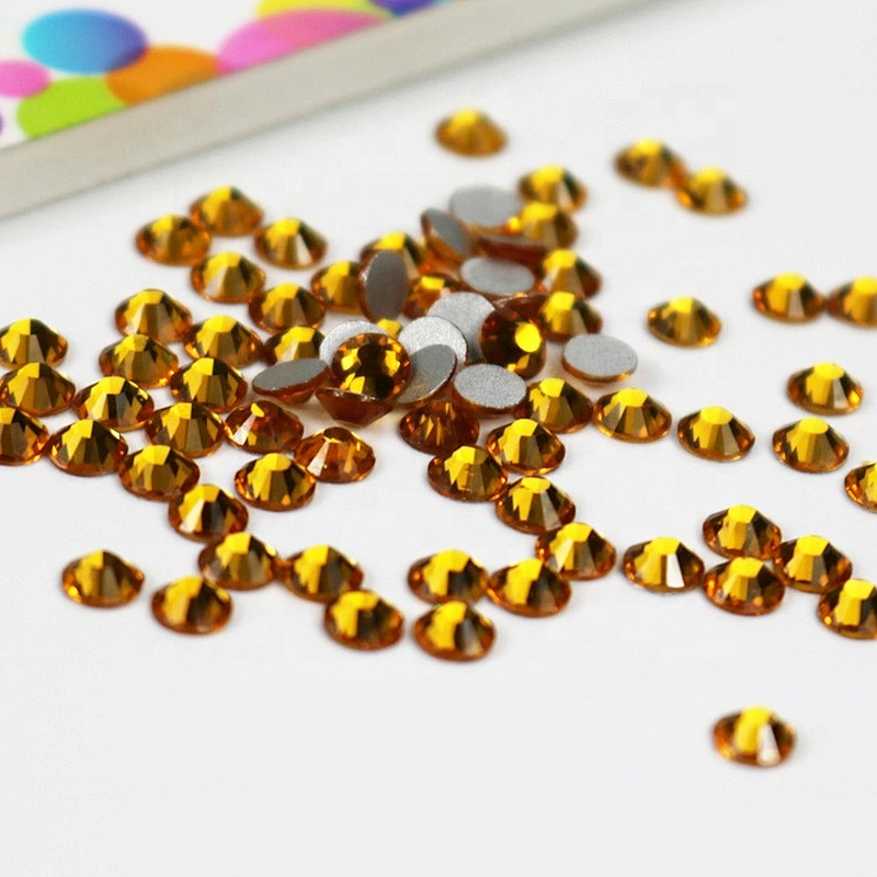 10 gross/pack flatback color #120 topaz hot fix rhinestone iron on crystal diamond for clothing heating press